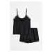 H & M - Pyžamo tílko a šortky - černá