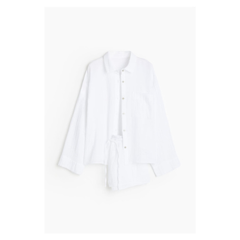 H & M - Pyžamo košile a šortky - bílá H&M