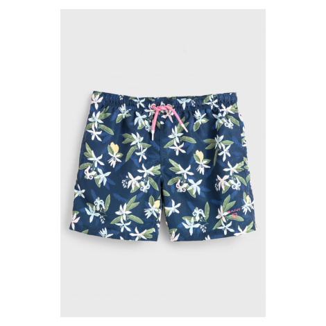 PLAVKY GANT BOY'S SWIM SHORTS LEMON FLOWERS modrá