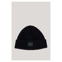 ČEPICE GANT COTTON RIBBED BEANIE BLACK