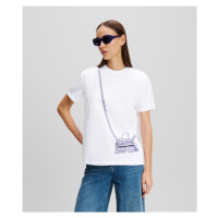 Tričko karl lagerfeld karl k cross bag t-shirt white