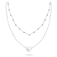 Brilio Silver Originální dvojitý stříbrný náhrdelník NCL63W