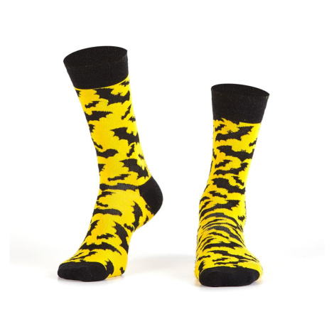 Pánské žluté ponožky s netopýry FASARDI