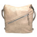 Velký světle hnědý kabelko-batoh s šikmou kapsou