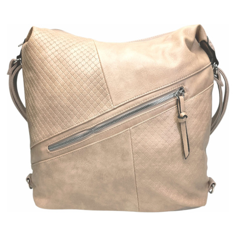 Velký světle hnědý kabelko-batoh s šikmou kapsou Tapple