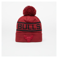 New Era Chicago Bulls Tonal Jake Bobble Knit Beanie Dark Red