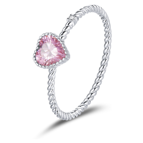 Linda's Jewelry Stříbrný prsten Pink Love Ag 925/1000 IPR115 Velikost: 52