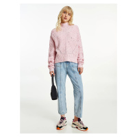 Tommy Jeans dámský světle růžový svetr SOFT NEPS