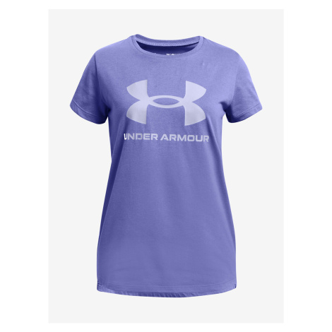 Fialové holčičí tričko Under Armour UA G Sportstyle Logo SS