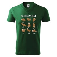 DOBRÝ TRIKO Pánské V tričko s potiskem Sloth yoga