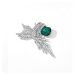 Éternelle Luxusní brož se smaragdovým krystalem B8076-X2669-1-175 Stříbrná