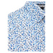 Bílá pánská košile s modrým květinovým vzorem Květinový vzor