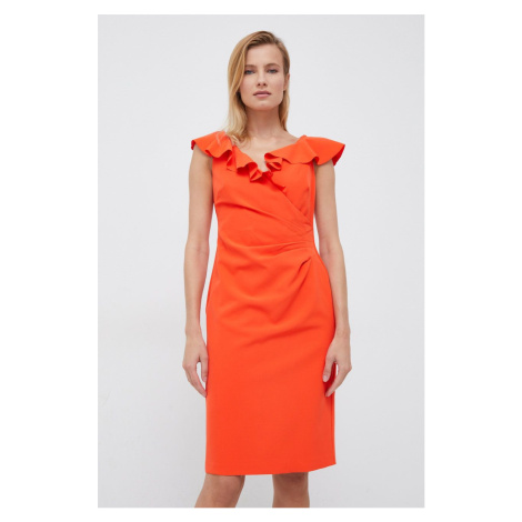 Šaty Lauren Ralph Lauren oranžová barva, mini