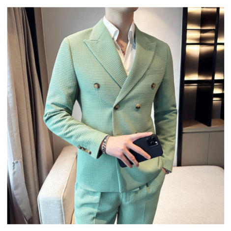 Texturovaný oblek, sako dvouřadé + kalhoty JFC FASHION