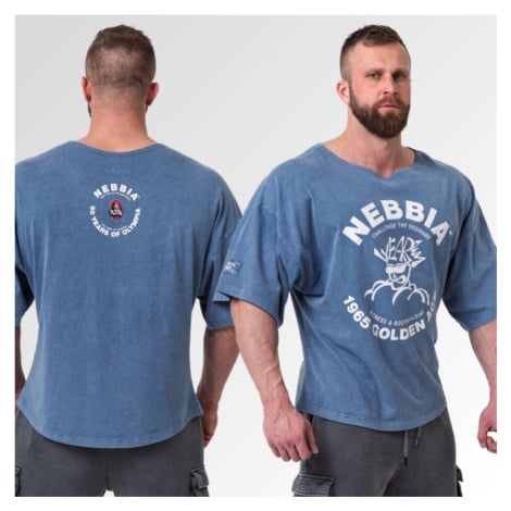 NEBBIA - Washed bavlnený rag top GOLDEN AGE 788 (blue) - NEBBIA