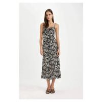 DEFACTO Tropical Patterned Moroccan Strappy Maxi Dress