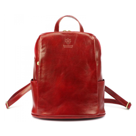 FLORENCE Dámský kožený batoh Florian červený FLORENCE BAGS