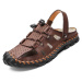 Kožené pánské boty na léto sandály a pantofle s pásky