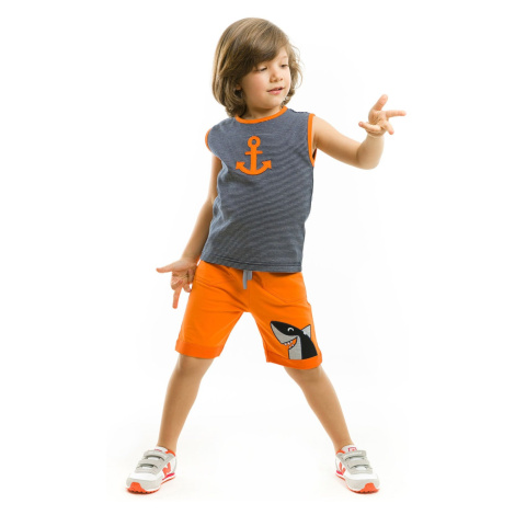 Denokids Orange Capa Boy's T-shirt Shorts Set