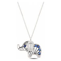 Klenoty Amber Stříbrný náhrdelník barevný slon