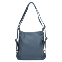 Dámská kožená batůžko kabelka Italia Maura - modrá
