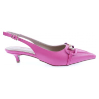 DGN 4205-23Y Women's Ankle Strap Buckle Short Heeled Shoes Fuchsia