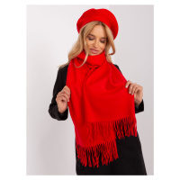 Červený široký dámský šátek