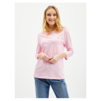 Růžové dámské tričko s tříčtvrtečním rukávem Tommy Hilfiger