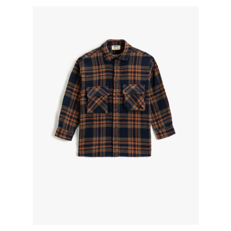 Koton Lumberjack Shirts With Pockets, Long Sleeves Double Flap