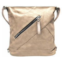 Velký světle hnědý kabelko-batoh s kapsou Foxie