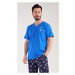 Pánské pyžamo dlouhé Vienetta Secret Loďka | modrá
