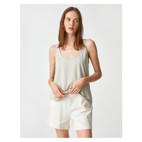 Koton Pajama Tops Round Neck Sleeveless Modal Blend