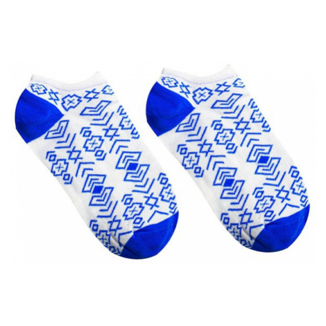 Bílo-modré kotníkové ponožky Folk