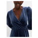 Bonprix BODYFLIRT sametové šaty Barva: Modrá, Mezinárodní