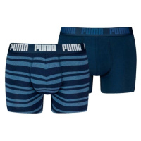 Puma MEN EVERYDAY HERITAGE STRIPE BOXER 2P Pánské boxerky, tmavě modrá, velikost