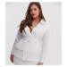 In The Style Plus x Dani Dyer plunge front blazer dress with pleated skirt in white