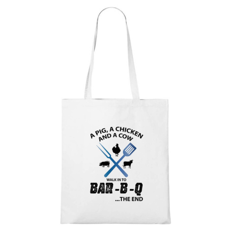 DOBRÝ TRIKO Bavlněná taška s potiskem BAR-B-Q Barva: Bílá