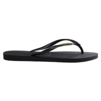 HAVAIANAS SLIM LOGO METALLIC Dámské žabky, černá, velikost 43/44