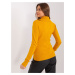 Hořčicový svetr s rolákem na zip -dark yellow Hořčicová