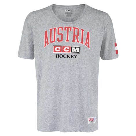 Pánské tričko CCM FLAG TEE TEAM AUSTRIA Athletic Grey