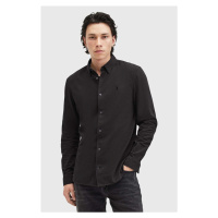 Bavlněná košile AllSaints LOVELL LS SHIRT černá barva, slim, s klasickým límcem, M152SB