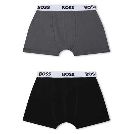 Dětské boxerky BOSS 2-pack šedá barva Hugo Boss