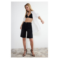 Trendyol Black High Waist Denim Shorts & Bermuda