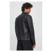 Kožená bunda Versace Jeans Couture pánská, černá barva, přechodná, 76GAVP02 CPPS3