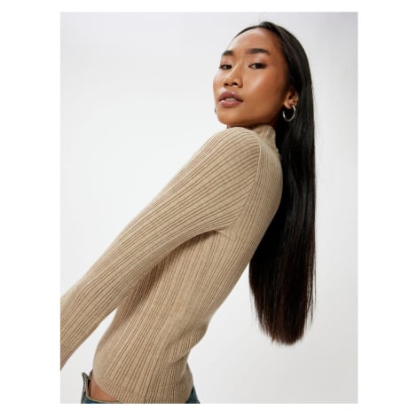 Koton Basic Knitwear Turtleneck Sweater Long Sleeve Textured