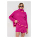 Kašmírový svetr MAX&Co. růžová barva, hřejivý, s golfem