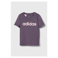 Dětské bavlněné tričko adidas šedá barva