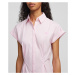 Šaty karl lagerfeld pinstripe poplin shirt dress růžová