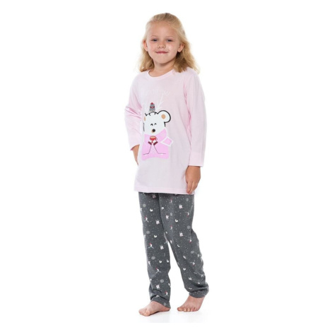 Dívčí pyžamo Winter růžové s medvídkem Moraj