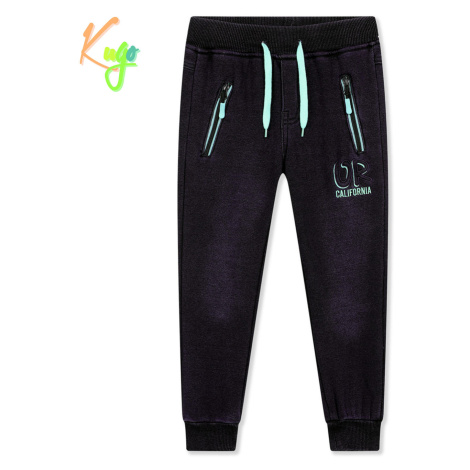 Chlapecké riflové kalhoty/ tepláky, zateplené KUGO FK0317, černá Barva: Černá